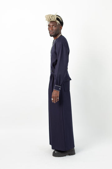 IMANI Wide-Leg Jumpsuit – Wool-Cotton Blend