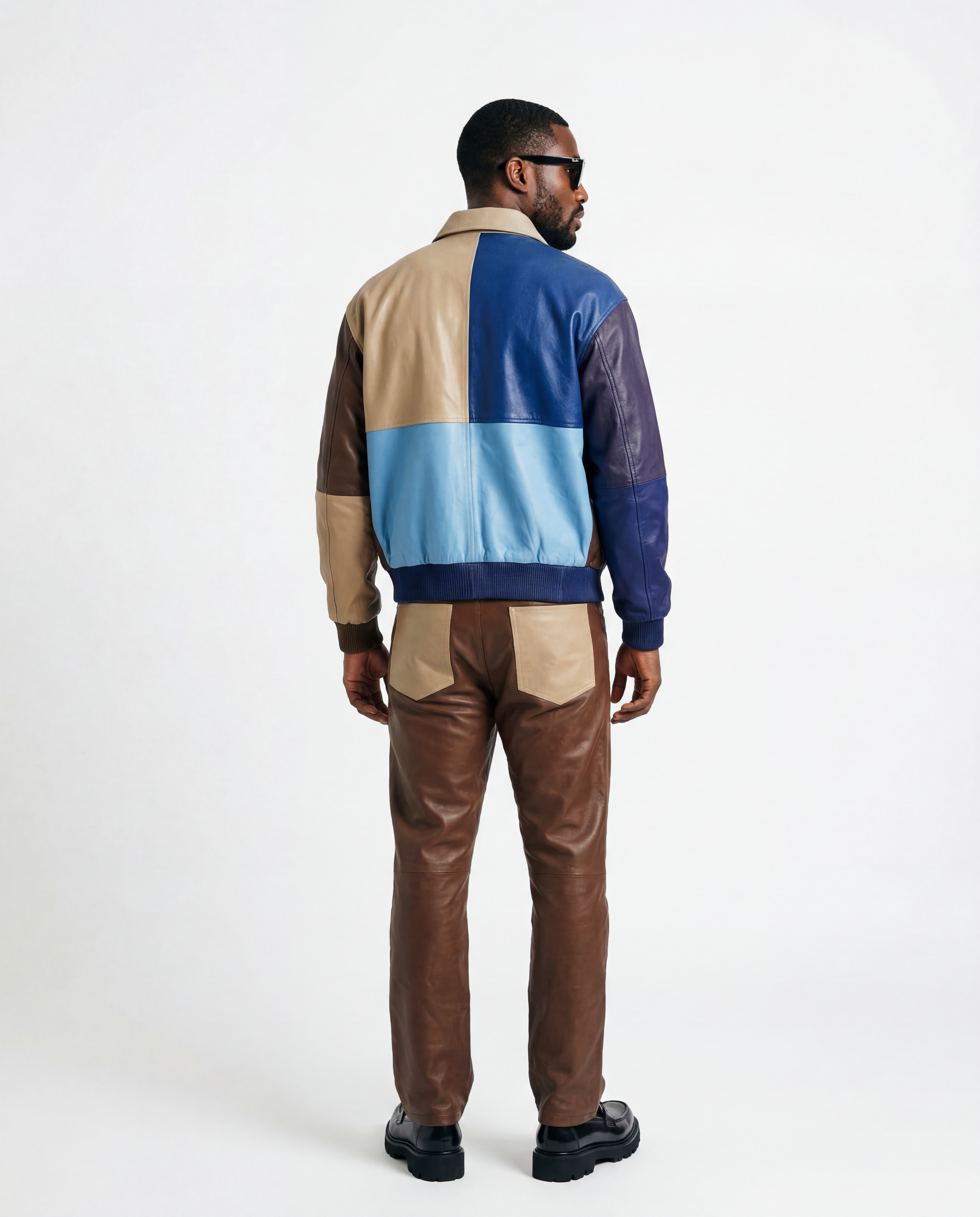 Color-Block Lambskin Jacket