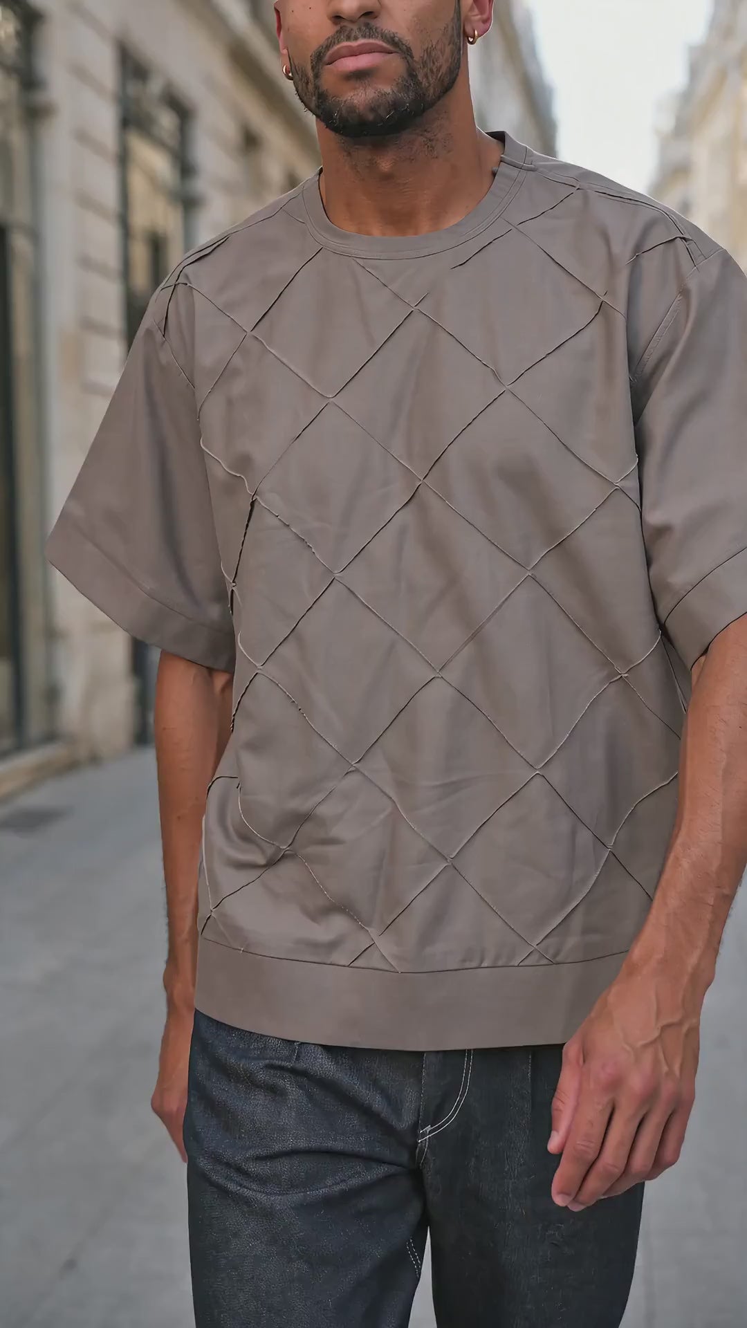 Ife Pinched-Stitch Wool T-Shirt by Anieze — product video